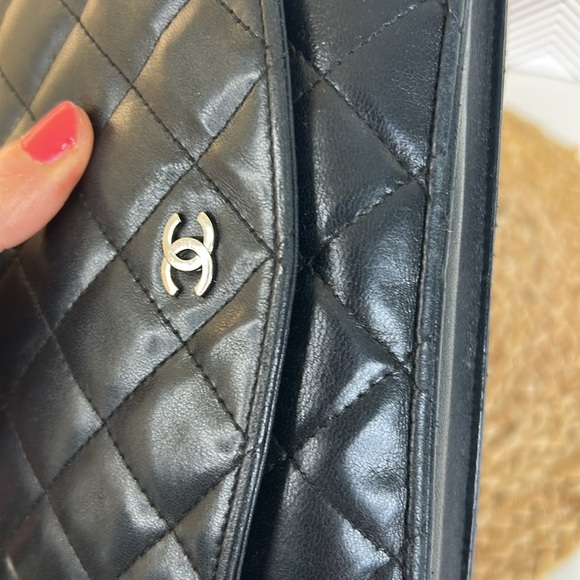 Chanel Black Quilted wallet on a chain(WOC)-black and silver - Picture 9 of 17